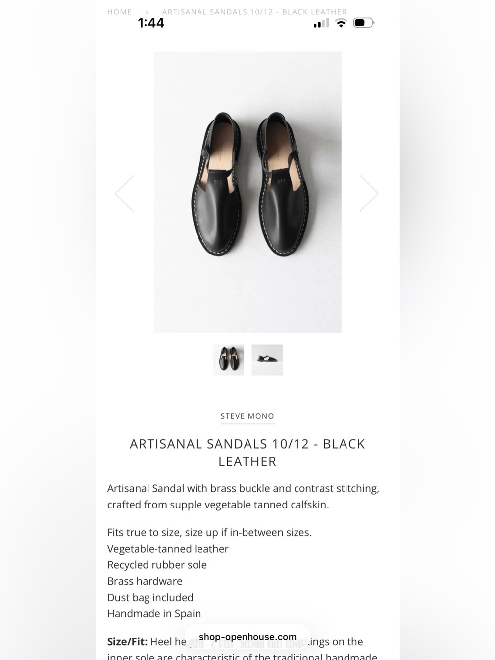 STEVE MONO Artisanal Sandals 10/12 Black / 41 - Picture 5 of 13